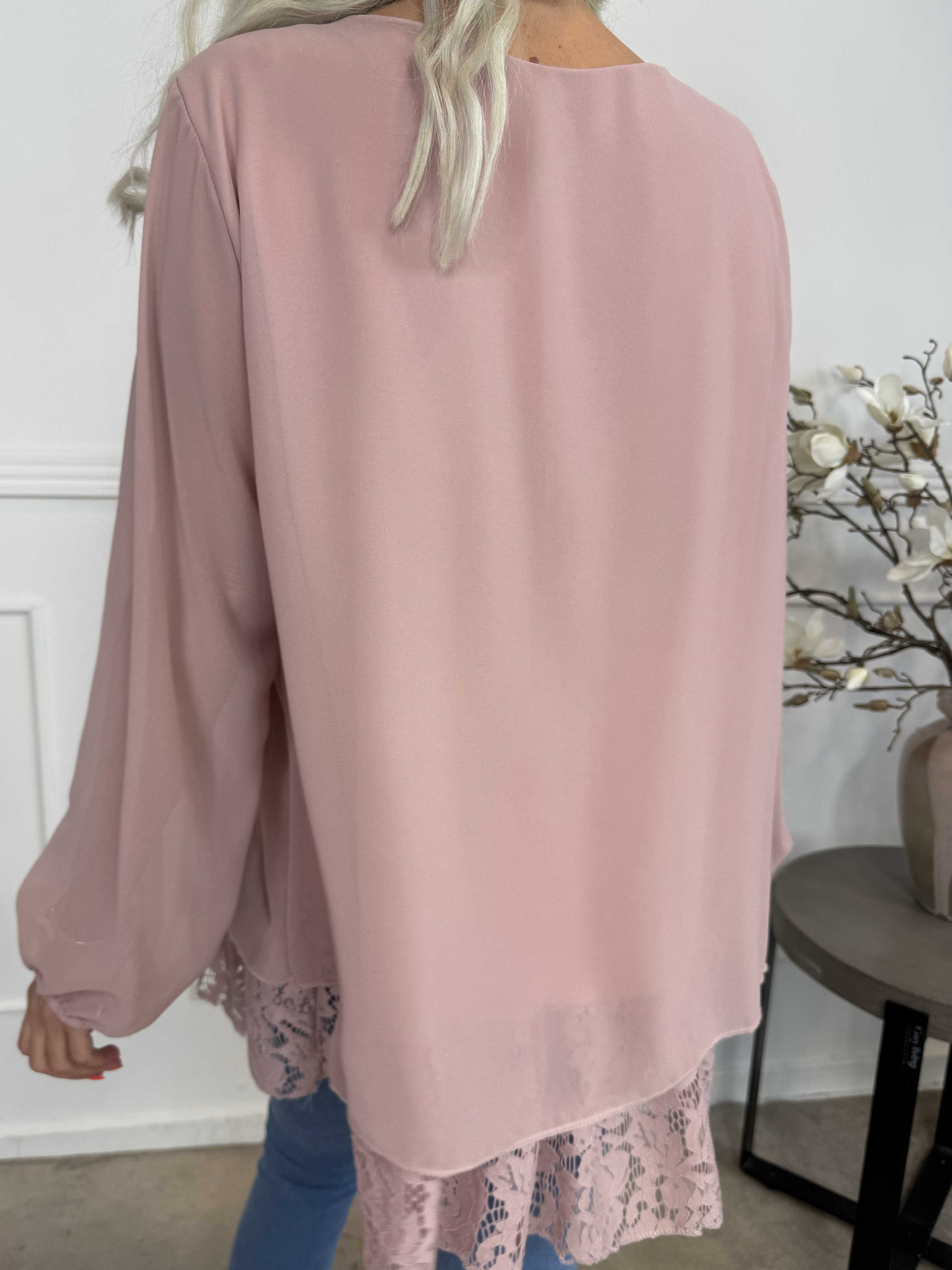 Luby Lace - Tunika i chiffong med spets i nederkant